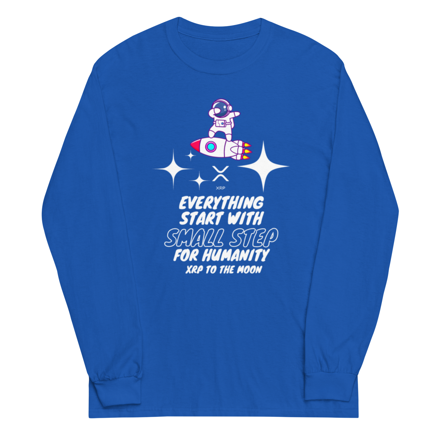 Men’s Long Sleeve Shirt &quot;XRP to the Moon: Blockwear&#39;s Men&#39;s Long Sleeve Journey&quot;