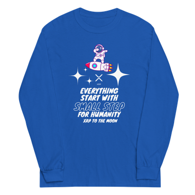 Men’s Long Sleeve Shirt &quot;XRP to the Moon: Blockwear&#39;s Men&#39;s Long Sleeve Journey&quot;