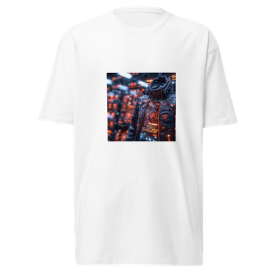 Men’s premium heavyweight tee &quot;Futurist Threads: Men’s Premium Heavyweight Tee with Blockchain-Integrated NFT Art by Blockwear&quot;