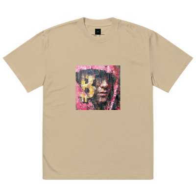 Oversized faded t-shirt &quot;Bitcoin Street Art: Oversized Faded T-Shirt&quot;