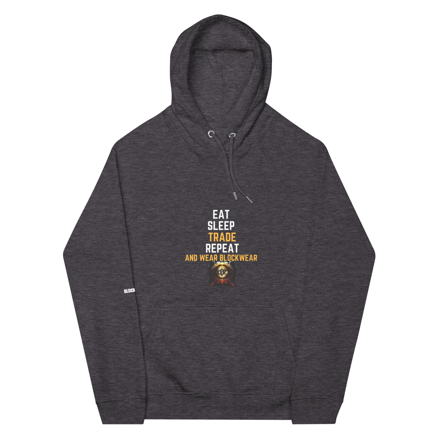 Unisex eco raglan hoodie &quot;Eat Sleep Trade Repeat: Unisex Eco Raglan Hoodie by Blockwear&quot;