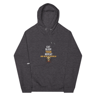Unisex eco raglan hoodie &quot;Eat Sleep Trade Repeat: Unisex Eco Raglan Hoodie by Blockwear&quot;