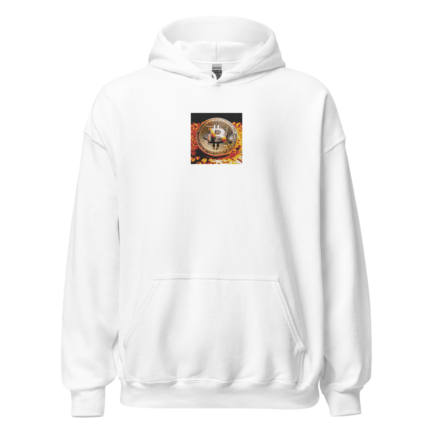 Unisex Hoodie &quot;Crypto Couture: Unisex Hoodie with BTC Coin and Block Wear Gear Lettering&quot;