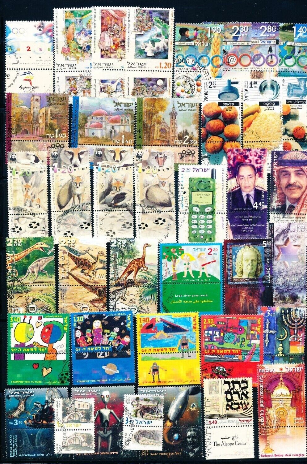 ISRAEL 2000 YEAR SET USED WITH TAB TAKEN OFF FDC&#39;s