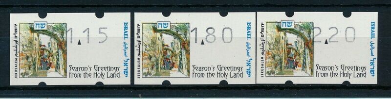 ISRAEL 1997 KLUSSENDORF CHRISTMAS BASIC RATES TARIFF 8 SET MNH