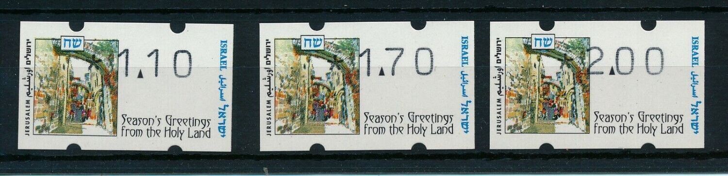 ISRAEL 1997 KLUSSENDORF CHRISTMAS BASIC RATES TARIFF 7 SET MNH