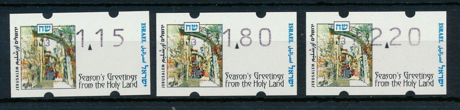 ISRAEL 1997 KLUSSENDORF CHRISTMAS BASIC RATES MACHINE 23 TARIFF 8 SET MNH