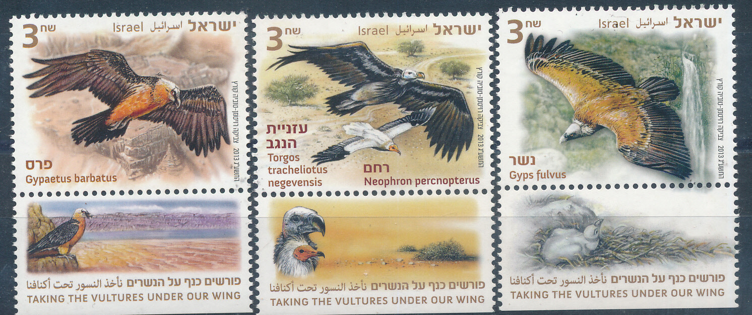 ISRAEL 2013 NATURE BIRDS VULTURES STAMP MNH