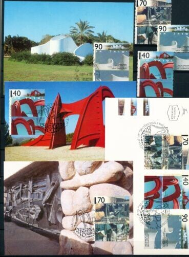 ISRAEL 1995 ART STATUES SET OF 3 MAXIMUM CARDS
