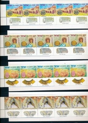ISRAEL 2005 ANCIENT WATER SYSTEMS 4 BOOKLETS W/TAB ROW MNH - SEE 2 SCANS