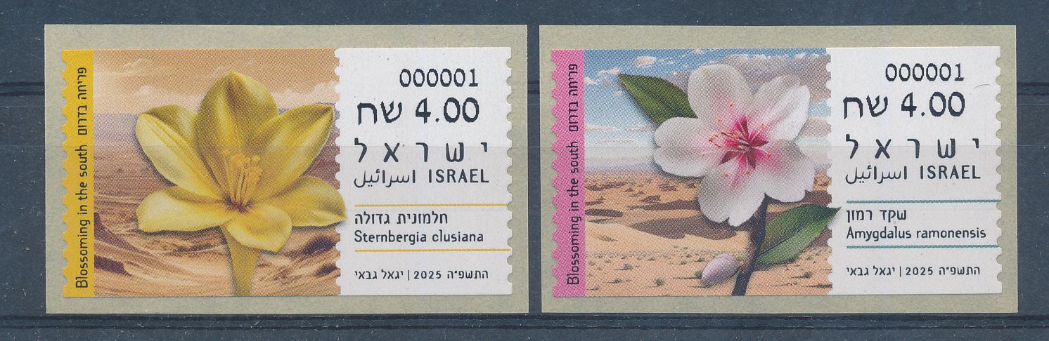 ISRAEL 2025 BLOSSOMING IN THE SOUTH RAMONESIS ATM BASIC RATE SET MACHINE 001
