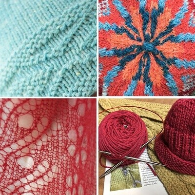 Knitting Lessons, knit and purl, Fair Isle hat crown, lace knitting, beginning knitting, advanced techniques