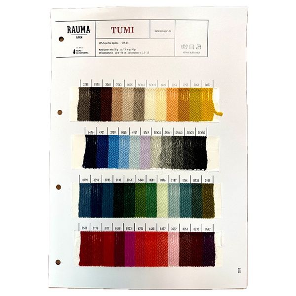 Rauma Garn Tumi Color Card