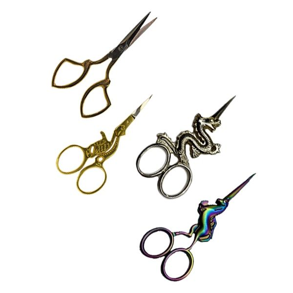 Embroidery Scissors, Art Deco, Cat, Dragon, Unicorn