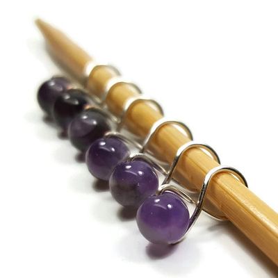 Twice Sheared Sheep Amethyst Infinity Stitch Markers