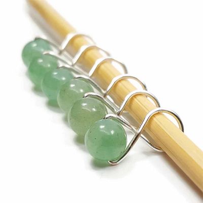 Twice Sheared Sheep Green Aventurine Infinity Stitch Markers