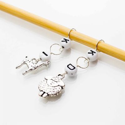 Twice Sheared Sheep Sheep &amp; Llama Knit Increase Decrease Stitch Marker Set