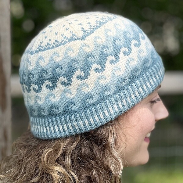 Breaking Waves Hat kit, Breaking Waves Hat, hat kit, waves hat kit, blue and white hat kit