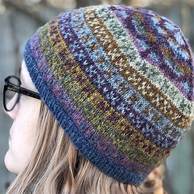 Anniversary Hat, Anniversary Hat kit, hat kit, cap kit, knit hat kit, knit hat, Fair Isle hat kit, Fair Isle hat, colorful hat, Jamieson's of Shetland Spindrift, Spindrift, Shetland Wool