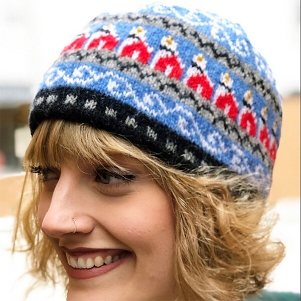 Great Lake Hat kit, Great Lake Hat, hat kit, cap kit, knit hat kit, knit hat, Fair Isle hat kit, Fair Isle hat, colorful hat, Jamieson's of Shetland Spindrift, Spindrift, Shetland Wool, Michigan Fiber Festival Hat 2020, MFF 2020