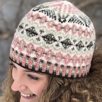 Just Peachy Fair Isle Hat kit, Just Peachy Fair Isle Hat, hat kit, cap kit, knit hat kit, knit hat, Fair Isle hat kit, Fair Isle hat, Jamieson's of Shetland Spindrift, Spindrift, Shetland Wool