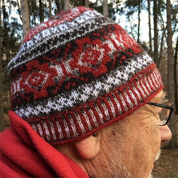 North Woods Cap kit, North Woods Cap, hat kit, cap kit, knit hat kit, knit hat, Fair Isle hat kit, Fair Isle hat, colorful hat, Jamieson's of Shetland Spindrift, Spindrift, Shetland Wool