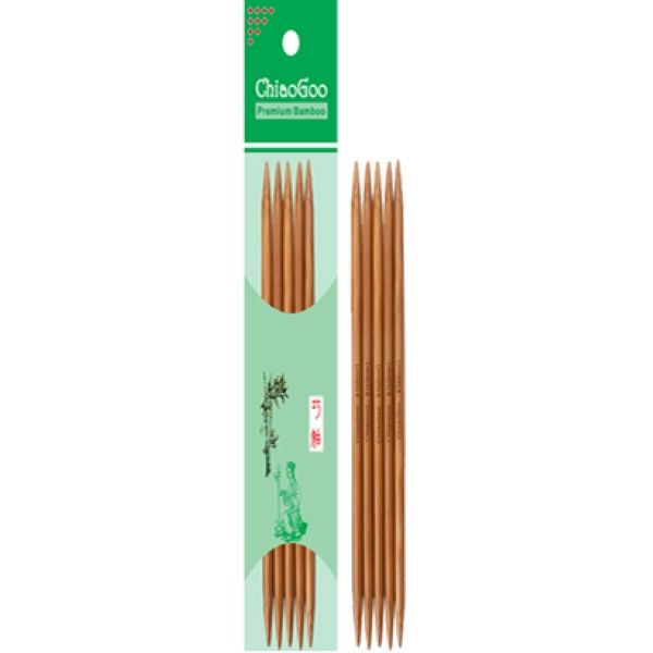 ChiaoGoo Double Point Needles Bamboo Patina, DPNs, double point needles