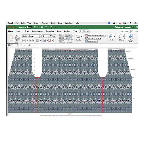Charting a Fair Isle Sweater Using Excel via Zoom