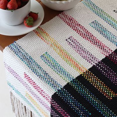 Clasped Weft Table Runner on the Rigid Heddle