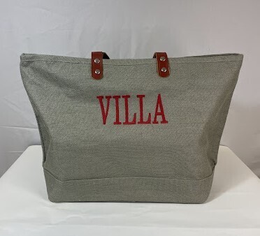Gray Jute Villa Tote