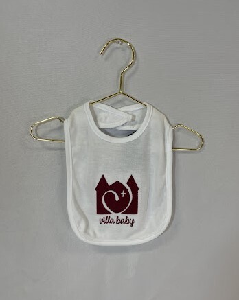 White Villa Baby Applique Bib