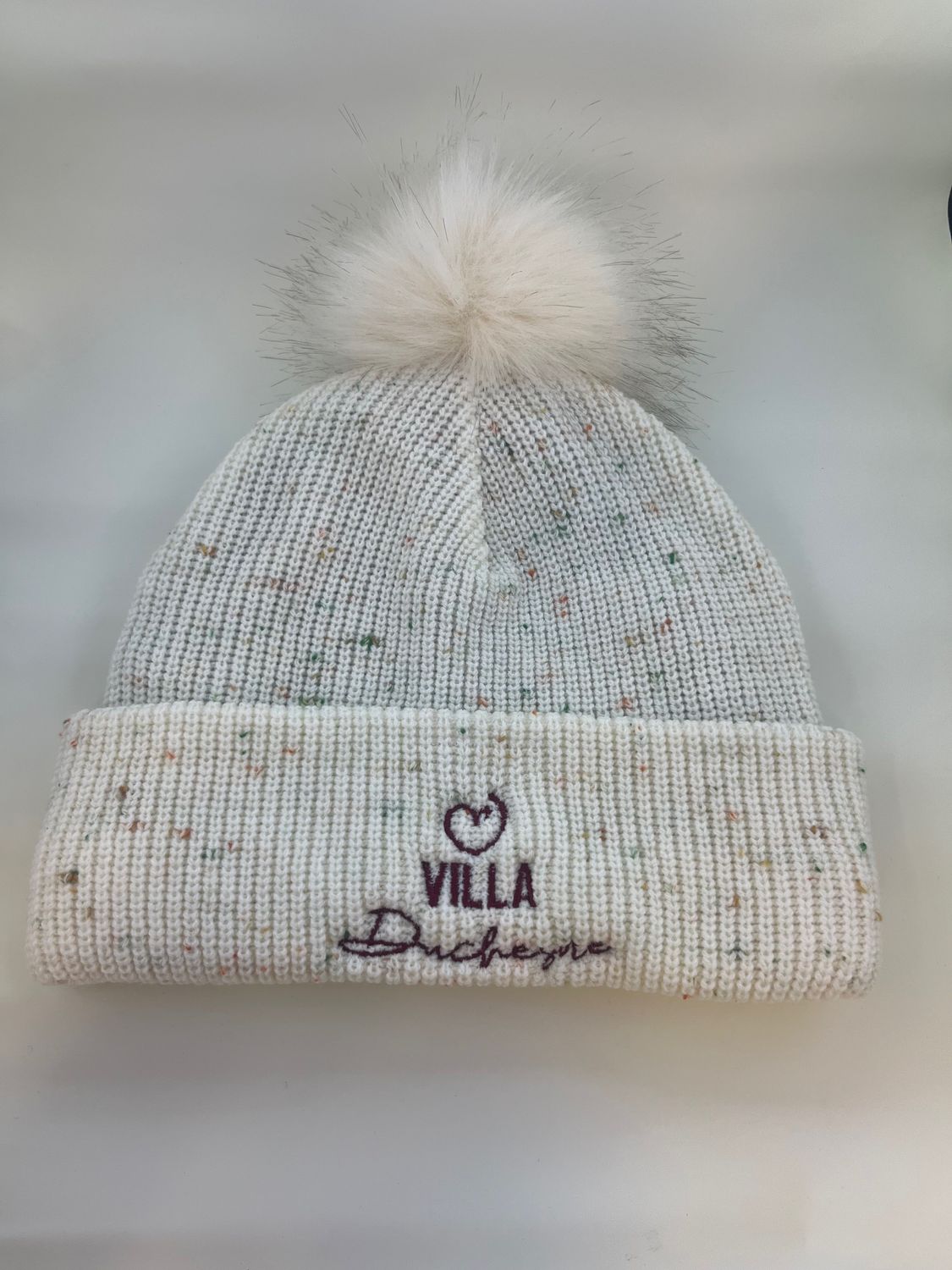 Cream Speckled Pom Pom Beanie