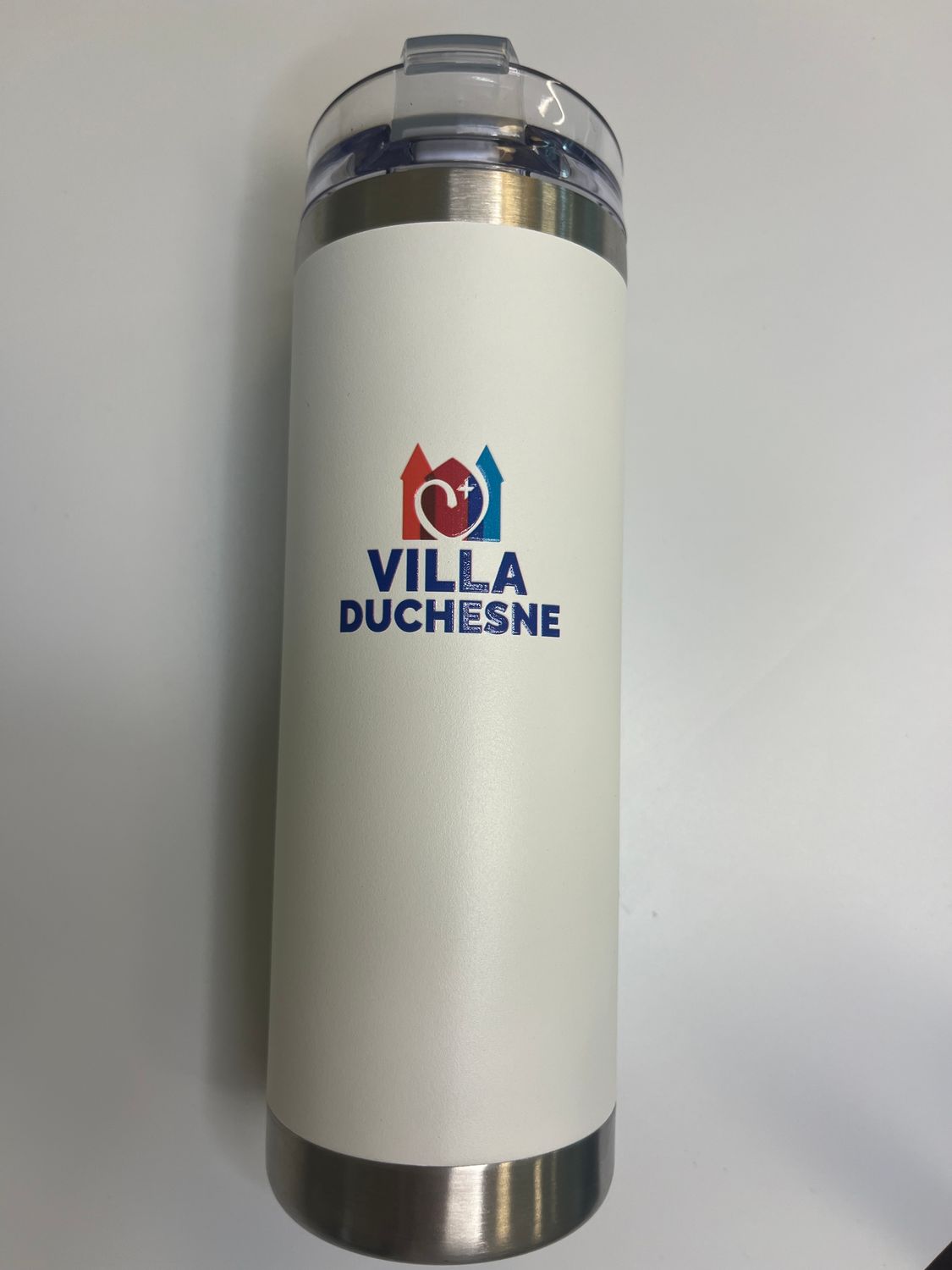 White Tumbler w Stacked Logo