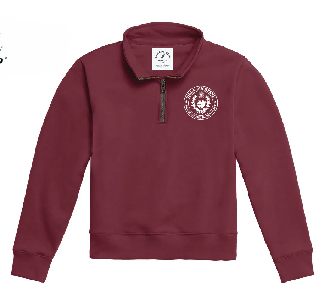 Youth Maroon 1/4 Zip w/ Seal