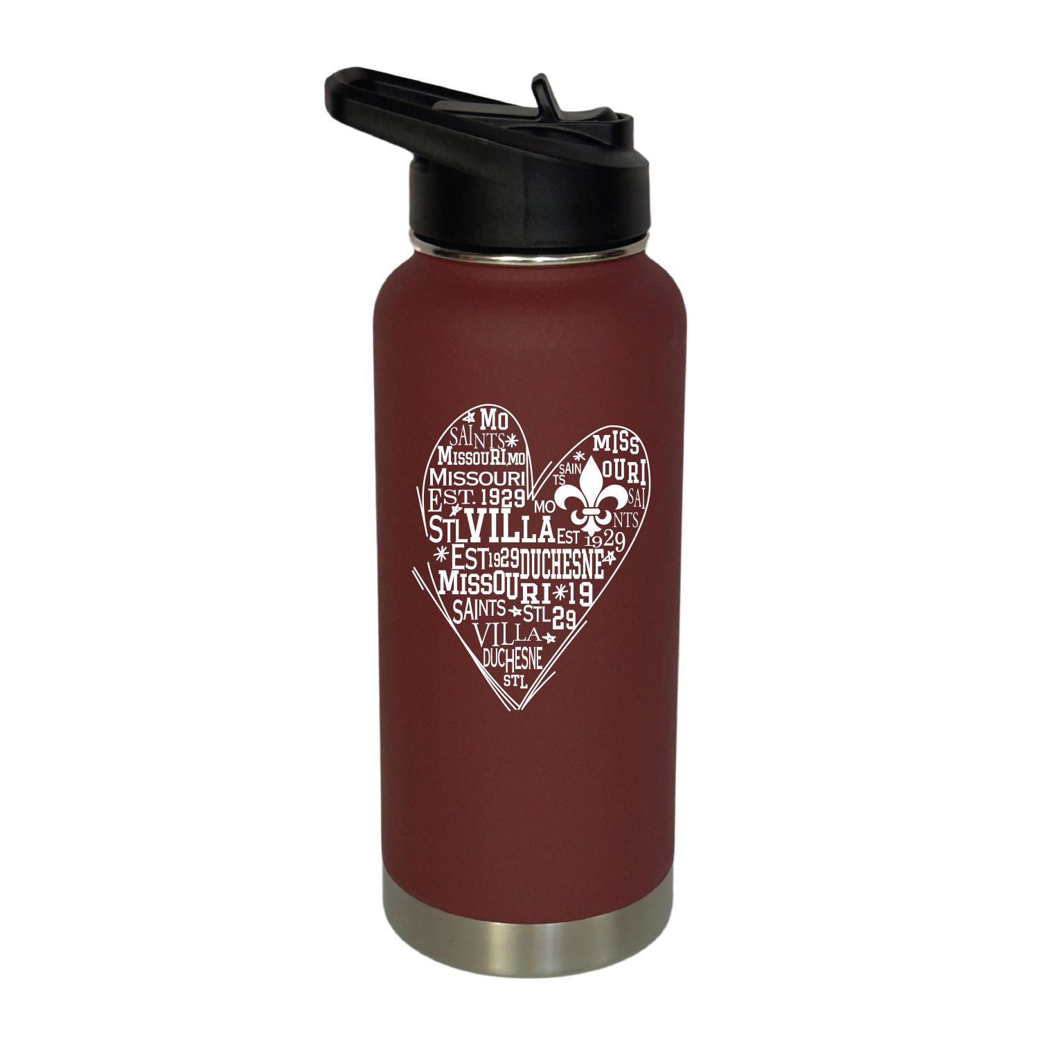 Maroon Traditions Heart Water Bottle