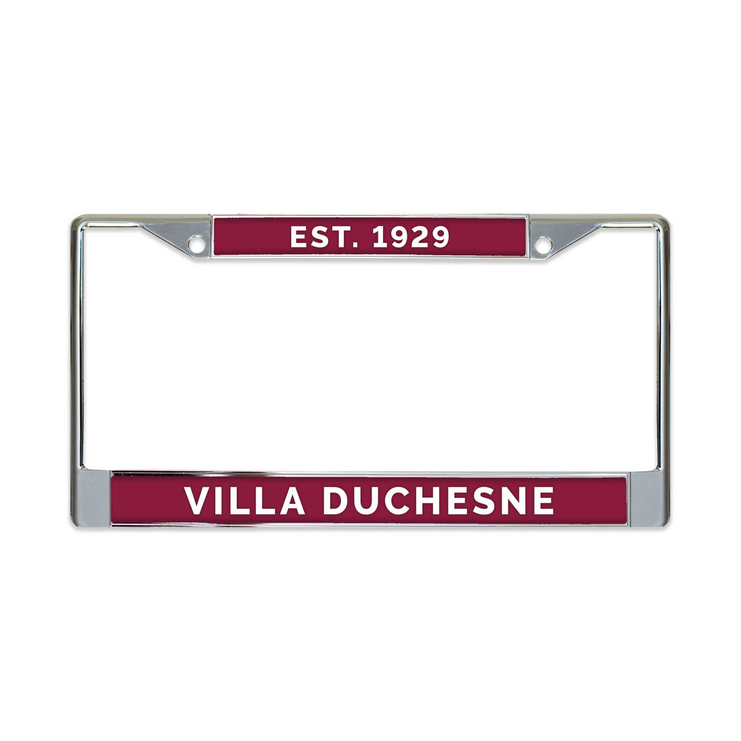 Maroon License Plate Frame Villa Duchesne