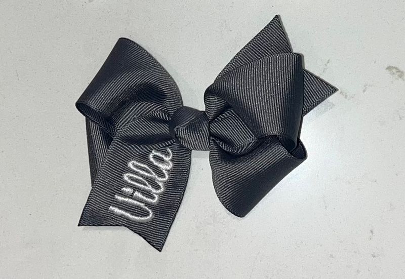 4&quot; Hair Bow Gray