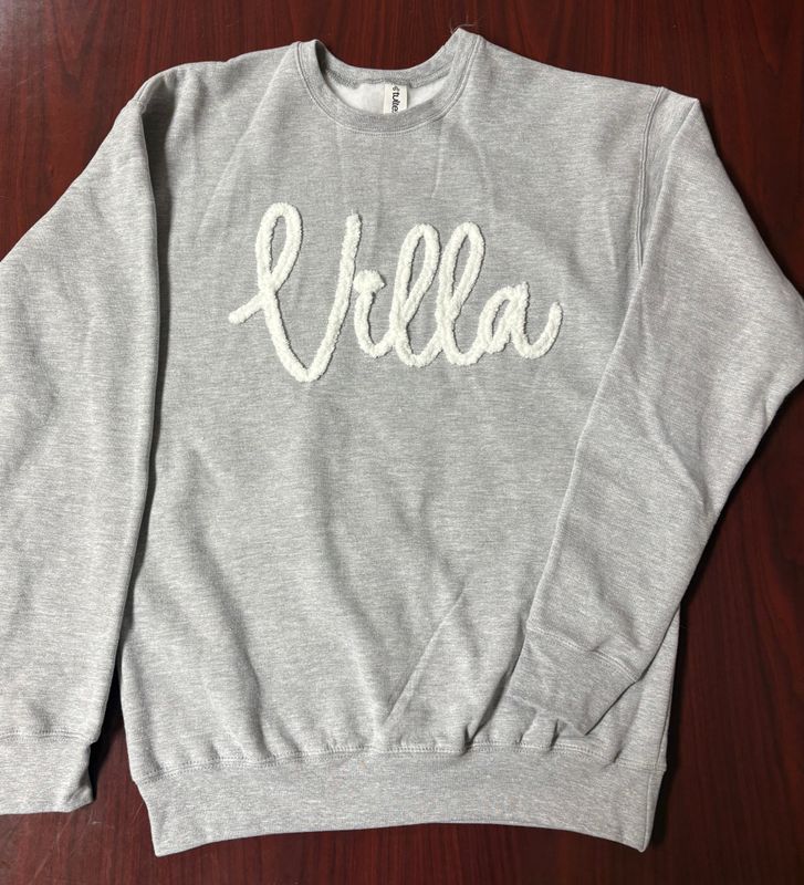 Gry Villa Chenille in Wht Crwnck