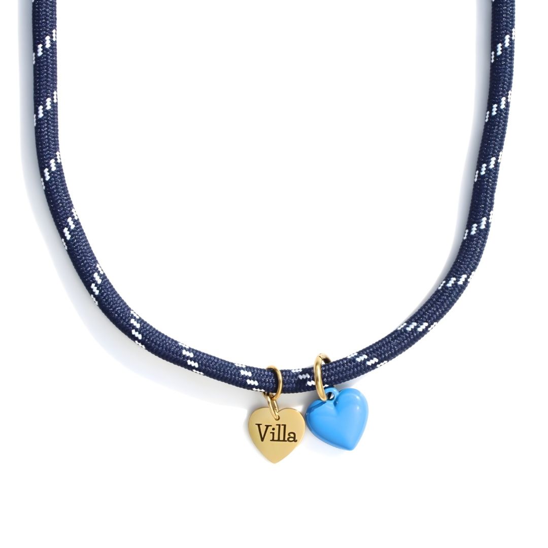 J&amp;A Navy Cord 2 Hrt Ncklace