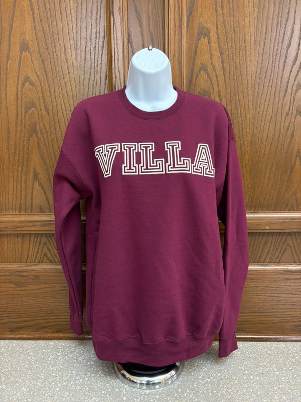 Maroon Offset Villa Puff Crewneck