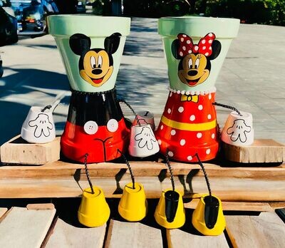 Mickey and Minnie inspired Pot People