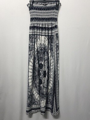 SMOCKED STRAP LESS DRESS