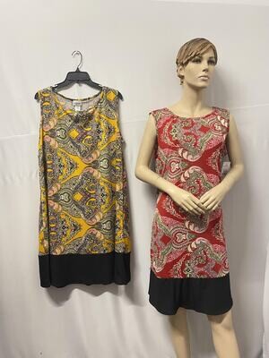 Dress With Border Sleeve Less