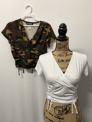 Junior Top Crossed With Front Pocket