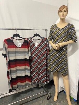 V-Neck Elbow Short Sleeve Dress