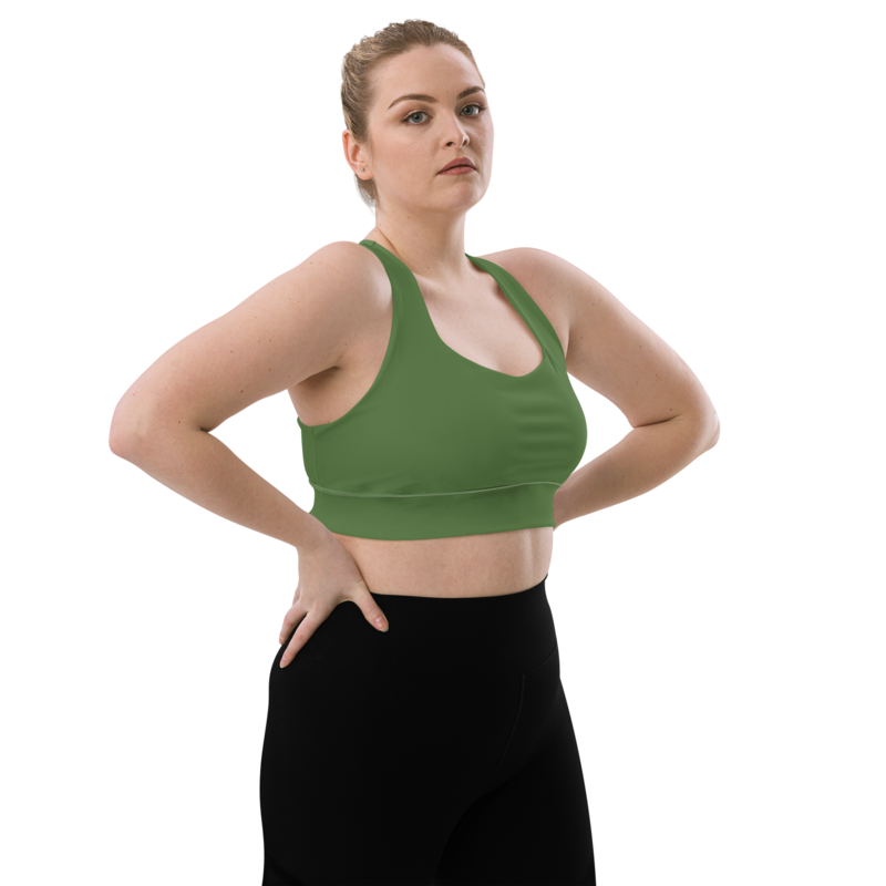 Olive Green Longline sports bra