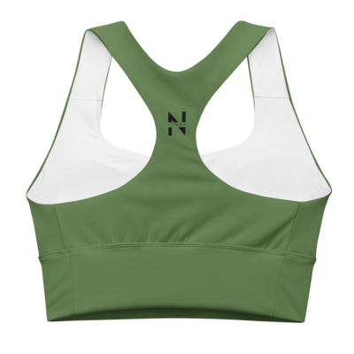 Olive Green Longline sports bra