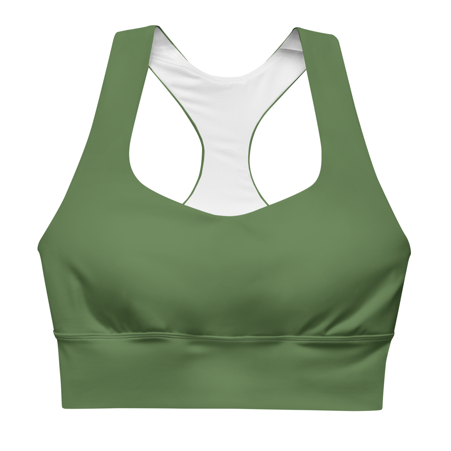 Olive Green Longline sports bra