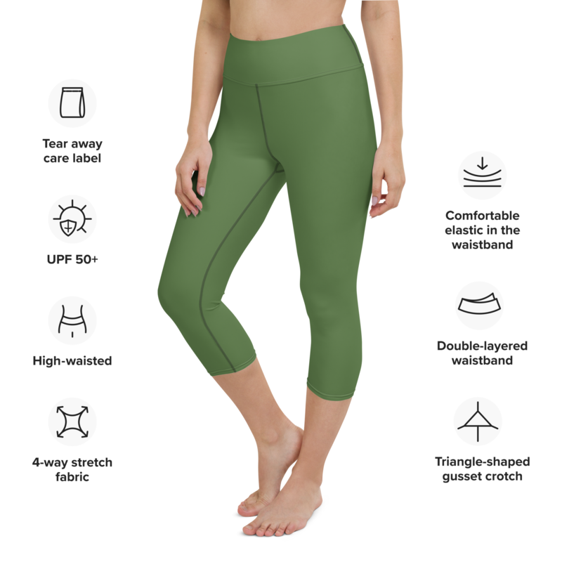 Olive Green Yoga Capri Leggings