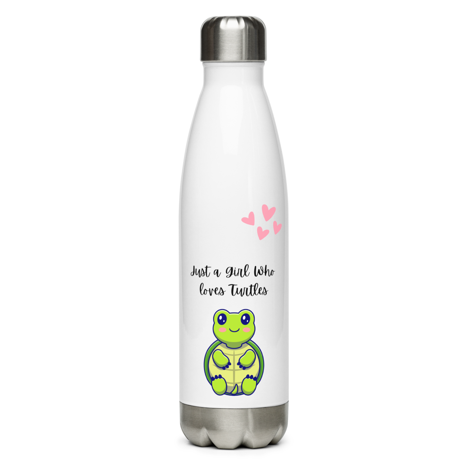 Just a girl who loves turtles Stainless Steel Water Bottle